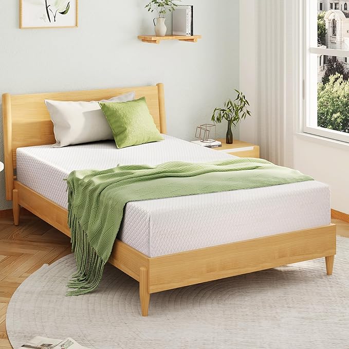 Twin XL Memory Foam Mattress, 12 Inch Bed Mattress in a Box with Cooling Green Tea Gel, Relieve Pressure with Medium Support, CertiPUR-US Certified, 80''L x 38''W, White