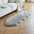 duduta Grey Faux Sheepskin Runner Rugs 2x6 ft, Fluffy Shag Bedroom Rug Decor Fur Couch Sofa Covers Washable