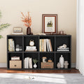 YESHOMY 8 Black Cube Bookcase, Open Frame 2-Tier Book Shelf, Bookshelf Storage Organizer with Adjustable Shelves for Organization, Room Decor