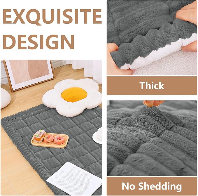 Smiry Couch Cover for Dogs Washable, Non Slip Fuzzy Pet Couch Covers for 3 Cushion Sofa Pet Friendly, Thick Soft Sofa Slipcovers Cushion Protector (Dark Grey, 27.6" x 59")