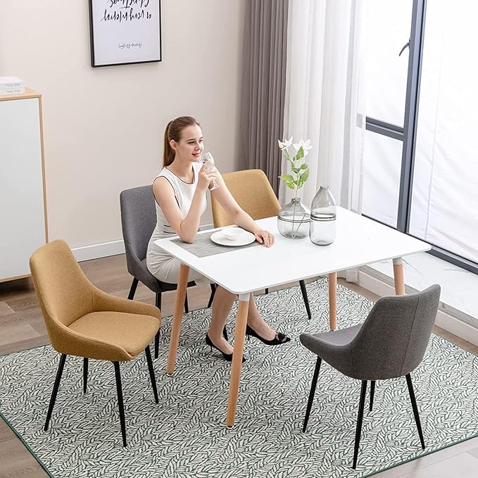 Dining Chairs Set of 2 Ergonomic Living Room Chairs Yellow Kitchen Chairs,Loads Up to 270lbs,Quick Assembly,Dining Room Chairs with Arms for Kitchen,Dining, Bedroom, Living Room