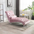 HomSof Modern Armless Velvet Chaise Lounge Indoor Chair with Solid Acrylic Legs