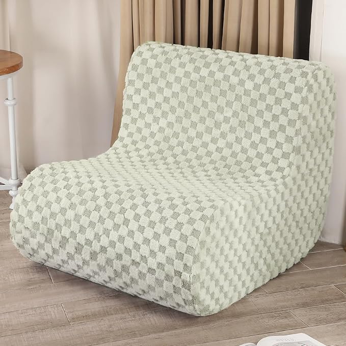 Bean Bag Chairs for Adults, Comfy Floor Sofa with Memory Foam, Giant Bean Bag Couch for Living Room Bedroom Dorm Office, Green