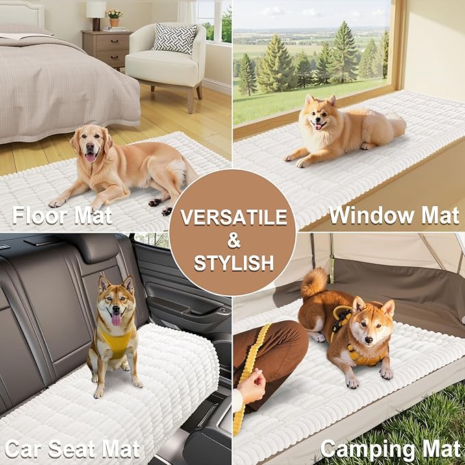 Smiry Couch Cover for Dogs Washable, Non Slip Fuzzy Pet Couch Covers for 3 Cushion Sofa Pet Friendly, Thick Soft Sofa Slipcovers Cushion Protector (White, 27.6" x 70.9")