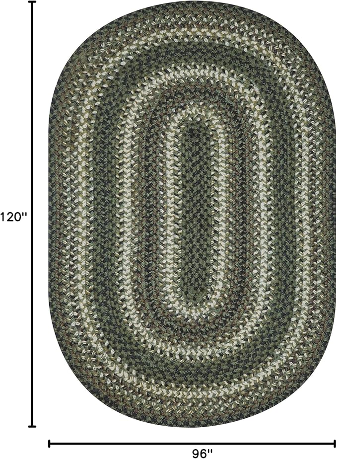 Homespice Pinecone Jute Braided Oval Area Rugs 8x10' – Country Style Dining Room Rugs for Under Table