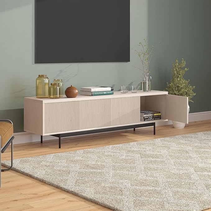 Henn&Hart Whitman, 70'' Rectangular TV Stand, Alder White