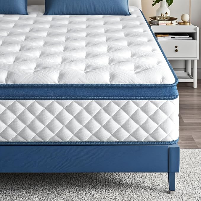 Full Size Mattress, 10 Inch Medium Firm Hybrid Full Bed Mattress, Memory Foam Mattresses in a Box for Pressure Relief, Individual Pocket Spring-Motion Isolation with Edge Support, CertiPUR-US