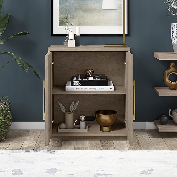 Henn&Hart Tillman Accent Cabinet, 28" Wide, Gray