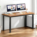 DlandHome Large Computer Desk, Composite Wood Board, Decent and Steady Home Office Desk/Workstation/Table 54.3inch Retro Black