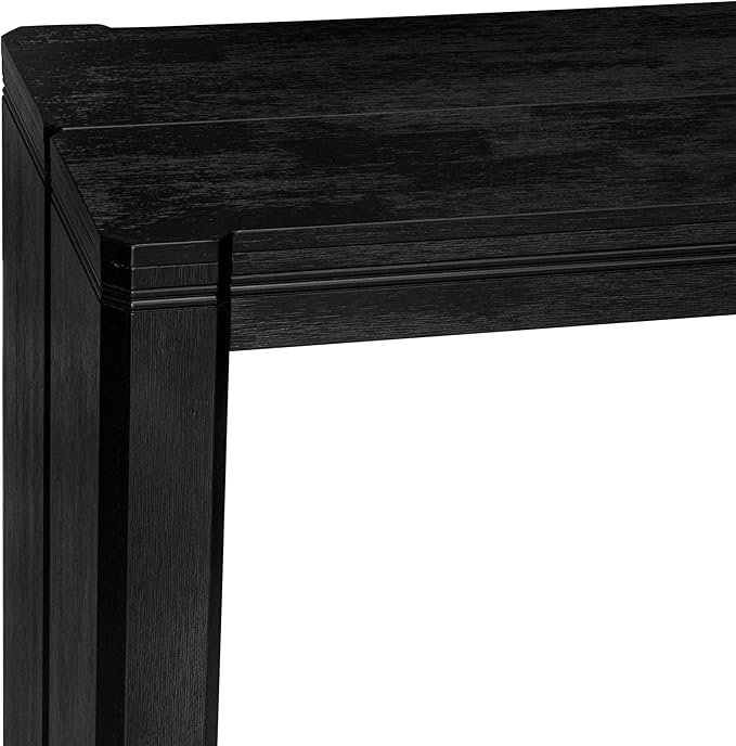 X12X2-0C6-30 14-pc Dining Table Set a Rectangular Kitchen Table with a coffee Table and 12 Wire Brushed Black Polyester Stackable Chair, 39x120 Inch, Wire Brushed Black