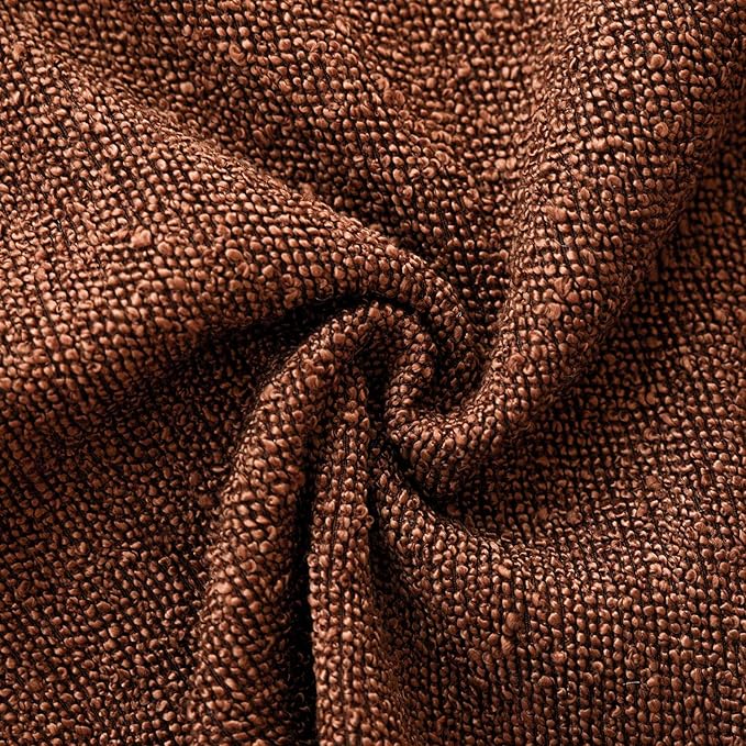 Foindtower Set of 2, Decorative Textured Boucle Throw Pillow Covers Accent Solid Pillow Cases Neutral Soft Cozy Couch Cushion Case for Chair Sofa Bedroom Living Room Home Decor 24x24 Inch Red Taupe