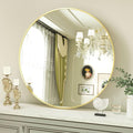 Round Mirror 29.6" Black Wall Mounted Circle Mirrors Vanity Mirror with Aluminum Alloy Frame Modern Decoration for Bathroom, Living Room, Vanity, Bedroom, Entryway