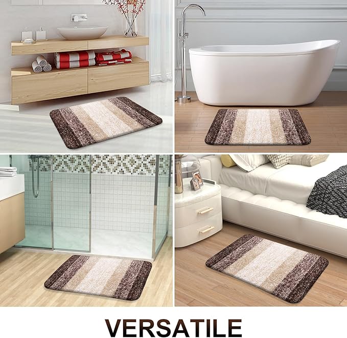 OLANLY Bathroom Runner Rugs 70x24, Extra Soft Absorbent Microfiber Bath Rugs, Rubber Backing, Quick Dry, Machine Washable Bath Mats for Bathroom Floor, Tub and Shower, Home Decor Accessories, Brown