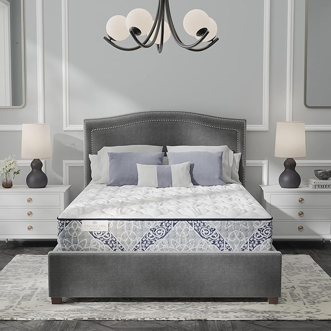 Kingsdown Firm Hybrid Mattress Full Cooling Gel Memory Foam Layer Multi-Layered Motion Isolation Cool Sleep Quilted Top Luxury Mattresses, 13.5-Inch Passions Merridale