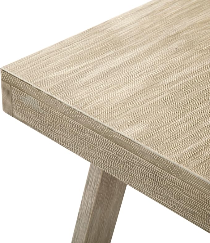 Plank+Beam Classic Rectangular Side Table, 25", Slim Side Table for Living Room, Narrow Nightstand for Small Spaces, Wood End Table for Bedroom, Seashell Wirebrush