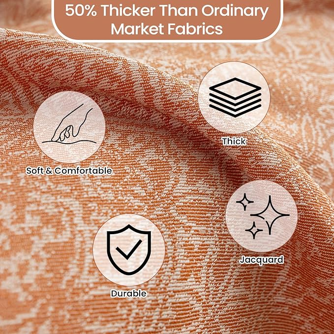 STACYPIK Boho Large Sofa Cover for Pets, Orange Geometric Couch Cover for 2 Cushion Sofa, Washable Dogs Protector for Living Room Anti-Slip Sectional Covers for Loveseat Tassel Throw Blanket-71X118IN