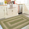 Homespice Grassland Green Braided Rug 27x45 - Rustic Jute Kitchen Rug for Country Decor