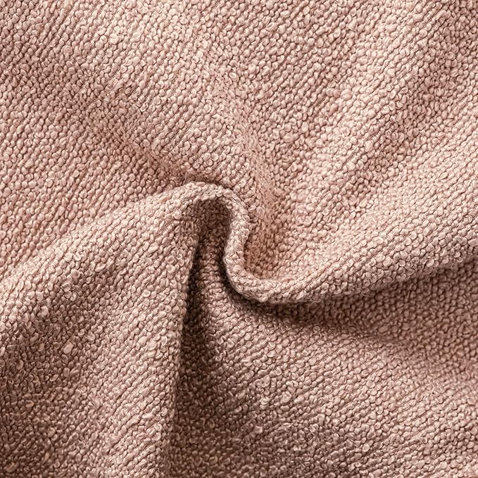 Foindtower Set of 2, Decorative Textured Boucle Throw Pillow Covers Accent Solid Lumbar Pillow Cases Cozy Couch Cushion Case for Chair Sofa Bedroom Living Room Home Decor 12 x 20 Inch Light Pink