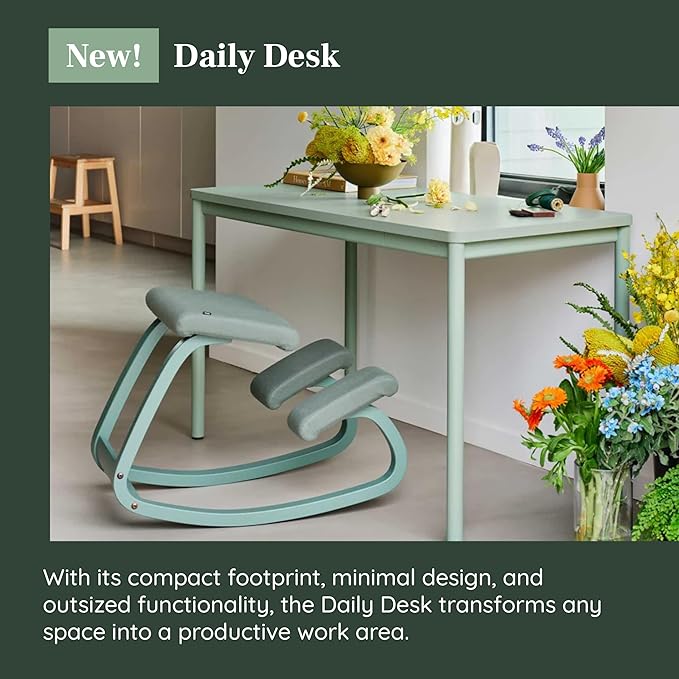 Branch Daily Desk - Functional at Home Office Desk with Effortless Assembly, Timeless Design, Rounded Corners, and Built-in Cable Notch - 58” W x 27” H x 24” D - Woodgrain - White