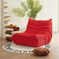 N&V Fireside Mid Century Armless Floor Sofa, Soft Premium Corduroy Floor Lounge Chair, Foam Sofa Accent Chair for Living Room Bedroom and Office (Red)