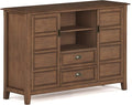 SIMPLIHOME Burlington SOLID WOOD 54 Inch Wide Transitional TV Media Stand in Rustic Natural Aged Brown for TVs up to 60 Inch, For the Living Room and Entertainment Center