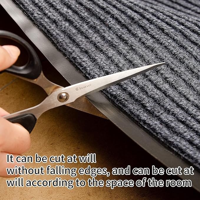 TANYOYO 4' X 6' Commercial Grade Door Floor Mat Brush Step Entrance Mat Vinyl Backed Utility Doormat Heavy Duty Floor Rugs Commercial Outdoor Carpet Indoor Entrance Mat,Grey