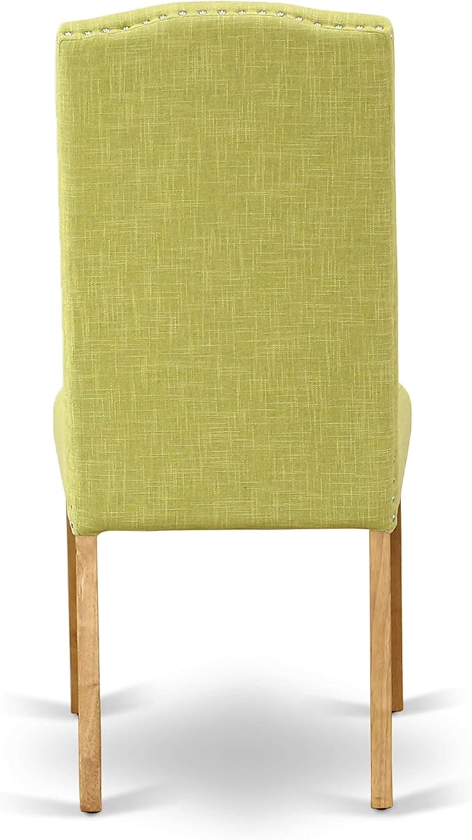 East West Furniture OXEN3-OAK-07 3 Piece Dining Table Set for Small Spaces Contains a Square Dining Room Table and 2 Limelight Linen Fabric Parsons Chairs, 36x36 Inch, Oak