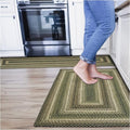 Pinecone Green Small Braided Rugs, 2x3' Rectangle - Handmade with Jute, Warm Country Rustic Decor, Perfect for Bathrooms and Entryways - Durable and Easy to Clean