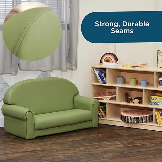 Children's Factory As We Grow Toddler Sofa, Flexible Seating for Daycare or Preschool, Kids Reading Couch, Playroom Furniture, Sage
