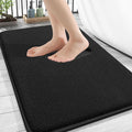 OLANLY Thick Memory Foam Bath Mat Rug 34x21, Extra Soft Absorbent Bathroom Rug, Quick Dry Bath Mats, Non-Slip, Machine Washable Carpet for Bathroom, Tub and Shower, Home Decor Accessories, Black