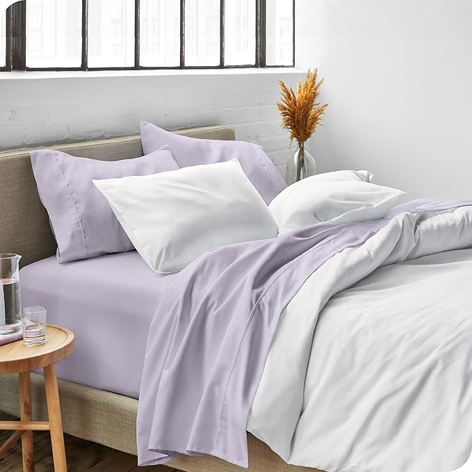 Bare Home King Sheet Set - 1800 Ultra-Soft Microfiber King Bed Sheets - Double Brushed - Deep Pockets - Easy Fit - 4 Piece Set - Bed Sheets (King, Light Lavender)