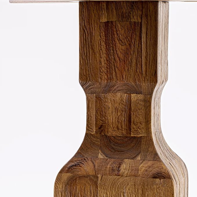 F3MZ7-50N-04 7-Pc Kitchen Table Set Includes a Pedestal Table and 6 Light Tan Polyester Dining Room Chairs with Padded Back - Antique Walnut
