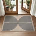 Lahome Rainbow Easy Jute Rug, 2x3 Farmhouse Kitchen Rugs Non Slip Washable Entryway Rug, Neutral Non Slip Non Shedding Low Pile Indoor Outdoor Door Mats for Porch Foyer