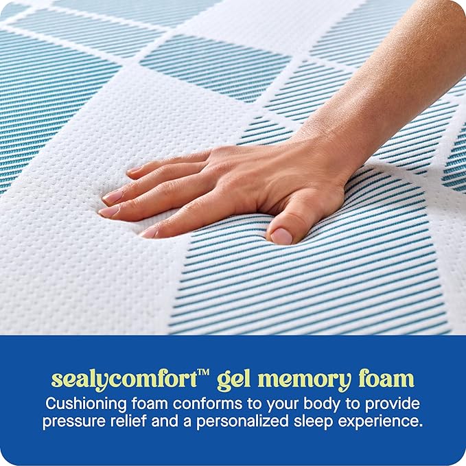 Sealy Dreamlife 14” Foam Mattress-in-a-Box, Twin XL, SealyComfort Gel Memory Foam, SealySupport Transition Foam, Machine Washable Cover