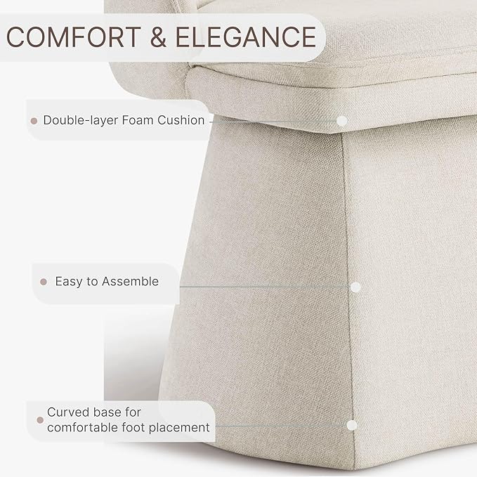 Swivel Dining Chairs Modern Desk Chair Upholstered Linen Fabric Side Chair for Kitchen Dining Room Bedroom,Linen,2 Box