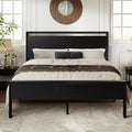 Allewie Full Size Platform Bed Frame with Wooden Headboard and Footboard, Heavy Duty 12 Metal Slats Support, No Box Spring Needed, Under-Bed Storage, Noise Free, Easy Assembly, Black Oak