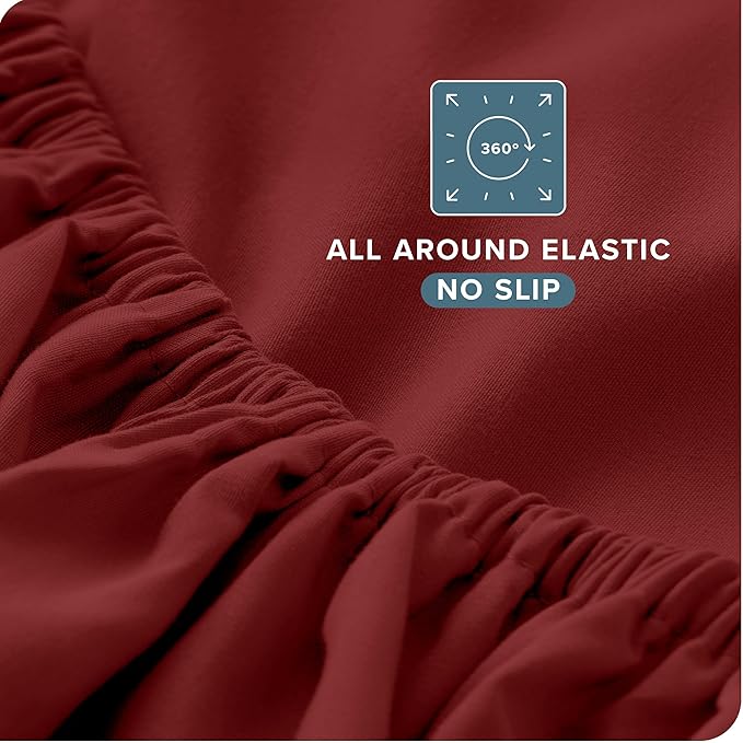 Bare Home Twin XL Sheet Set - 1800 Ultra-Soft Microfiber - Double Brushed - Deep Pockets - Easy Fit - 3 Piece Set - Bed Sheets (Twin XL, Rosewood)
