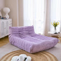 N&V Fireside Lounge Chaise Chair, Mid Century Armless Floor Lounger Sofa, Soft Premium Corduroy Floor Lounge Chair, Foam Sofa Accent Lounger for Living Room Bedroom and Office, Lavender
