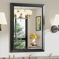 24x30 Inch Black Bathroom Mirror for Wall, Thick Metal Framed Rectangle Mirrors for Over Sink, Bedroom, Living Room, Entryway, Anti-Rust, HD Tempered Glass