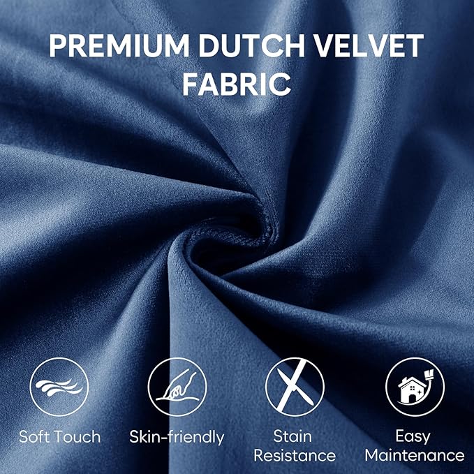 5 Ft Bean Bag Chairs for Adults with Memory Foam Filling, Comfy Bean Bag Sofa with Filler Included, Soft Dutch Velvet Fabric Beanbags,5 Foot, Navy