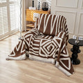 STACYPIK Boho Chocolate Beige Sofa Cover Anti-Slip Reversible Couch Cover for 2 Cushion Couch Soft Chenille Armchair Slipcovers L Shaped Cover for Sectional Furniture Protector for Kids Dogs-71X90IN