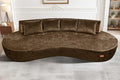 Homguava 104'' Modular Sectional Sofa,Curved Modern Sofa with Memory Foam,Deep Seat Cloud Couch with 4 Pillows,Upholstered Oversized Couches for Living Room Apartment Office,No Assembly Required,Brown