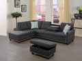 Evan Sectional Sofa or Couch with Ottoman for Living Room, Apartment, Bedroom, Office