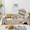 STACYPIK 100% Waterproof Beige Sofa Cover for Dogs, Anti-Cat Scratch Couch Covers for Pets, Non-Slip Couch Covers for 2 Cushion Couch, Washable Loveseat for Sectional, Furniture Protector-71X71IIN