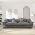 126 Inch Sailing Design Modular Sectional Cloud Sofa with Storage, Modern Deep Seat Couch w/Throw Pillows & Removable Backrest for Living Room Bedroom Apartment,Grey