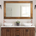 YOSHOOT Rustic Wooden Framed Wall Mirror, Natural Wood Bathroom Vanity Mirror for Farmhouse Decor, Vertical or Horizontal Hanging, 72" x 36", Brown