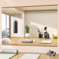 Hasipu 3Pcs 48''x24'' Home Gym Mirror Large Full Length Wall Mounted Full Body Mirror for Yoga Dance Fitness Exercise Studio Bedroom Garage, Frameless Tempered Glass Workout Mirrors Walnut Rectangular