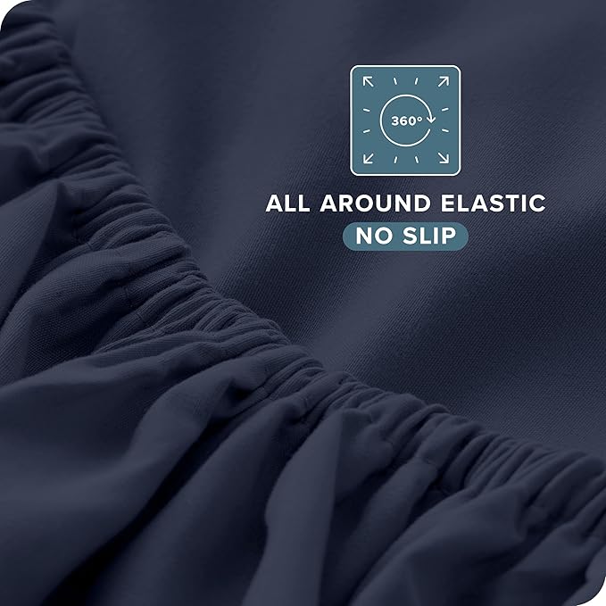 Bare Home Twin Sheet Set - 1800 Ultra-Soft Microfiber Twin Bed Sheets - Double Brushed - Deep Pockets - Easy Fit - Extra Soft - 3 Piece Set - Bedding Sheets & Pillowcases (Twin, Midnight Blue)