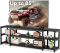 Aquzee 85 inch TV Stand, Entertainment Center for 70 75 80 85" TV, 75.2" Wide Wood Television Console Table for Living Room Bedroom Gaming Room, Black