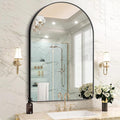 FORBATH Arched Mirror 32x48 Inch, Bathroom Mirror Wall Mounted Modern Black Aluminum Alloy Frame Decor Large Dresser Mirror for Bedroom Living Room Entryway, Hanging or Leaning Against Wall